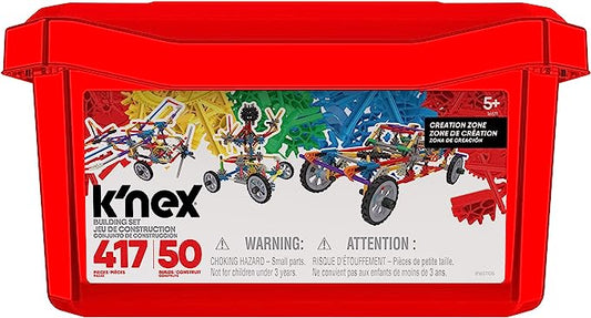 k'nex - creation zone tub 417 piece (blue tub)