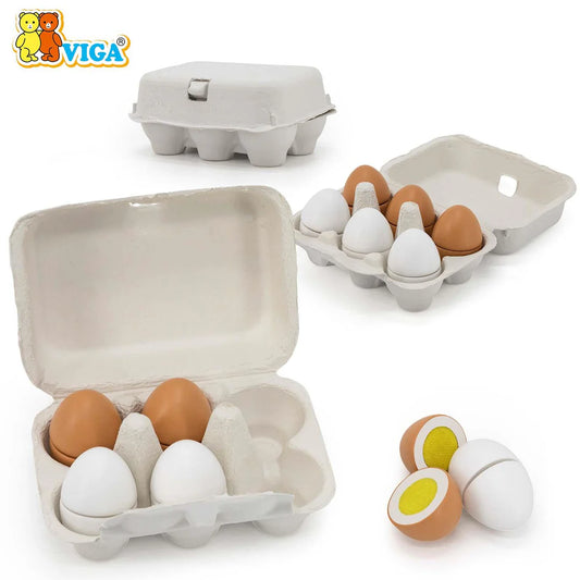 Wooden eggs to cut 6pcs