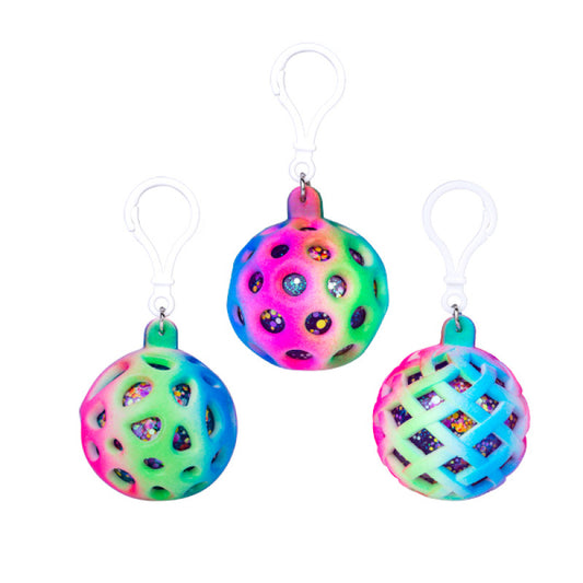 Squishy glitter ball keychain