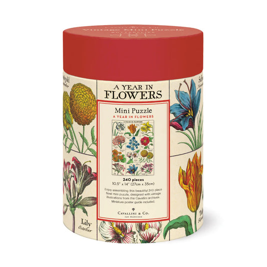 Vintage mini puzzle - A year in flowers 240 pce