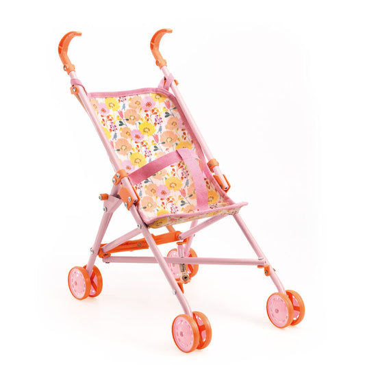 Pomea pink flower doll umbrella stroller