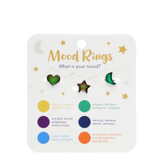 Glitter rings - 3x mood rings