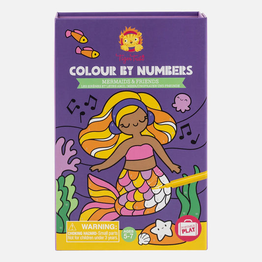 colour by numbers - mermaids and friends