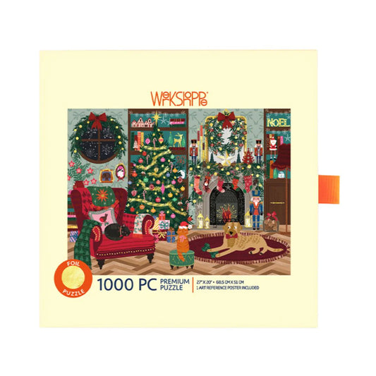 Werkshoppe 1000pc premium puzzle - Gold foil Festive family room