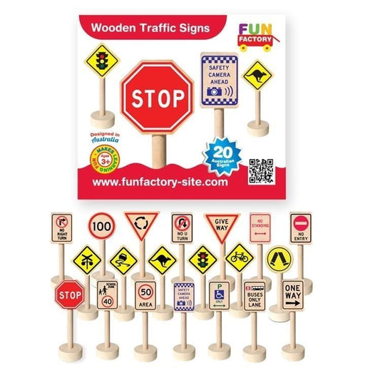 Wooden traffic signs