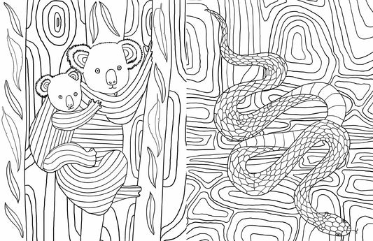 gem sticker colouring in book - Australian animals