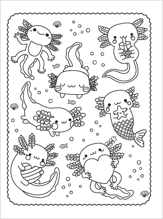 Gem art colouring book - Axolotls