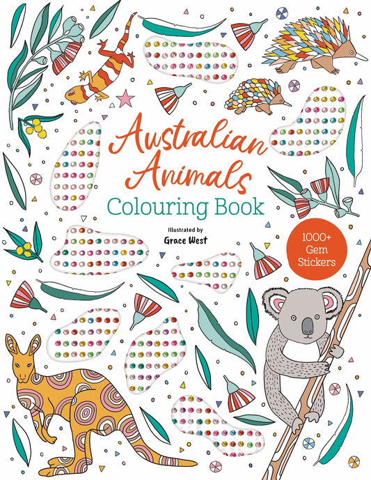 gem sticker colouring in book - Australian animals