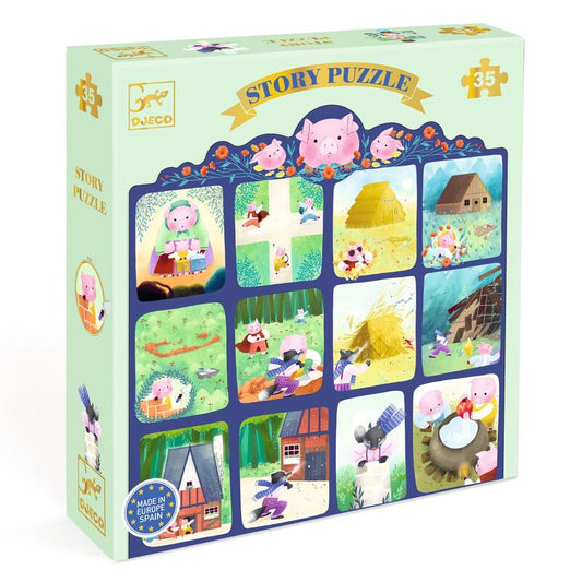 djeco story puzzle - three little pigs