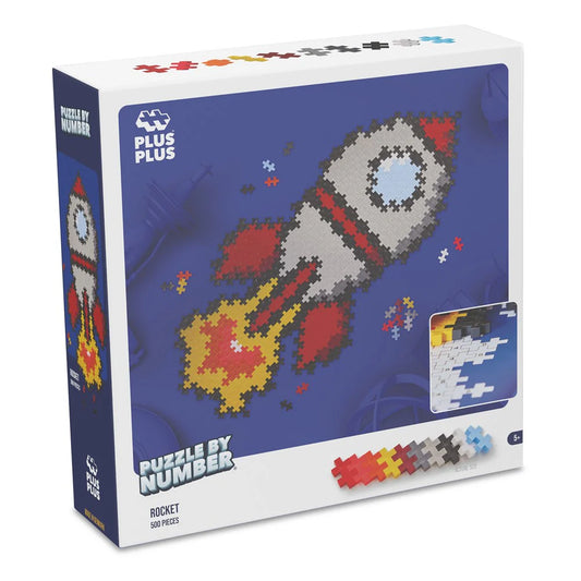 plus plus puzzle by number - rocket 500pc