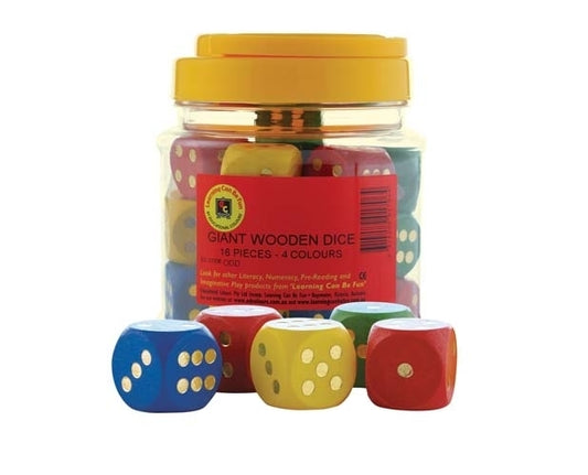 Giant Wooden Dice- 16pc