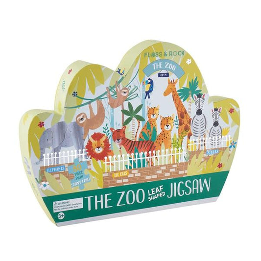 zoo leaf shaped jigsaw 80pc