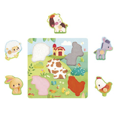 Janod - Tactile Farm Peg Puzzle