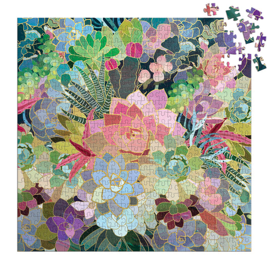 Succulent mosaic foil puzzle 500pc