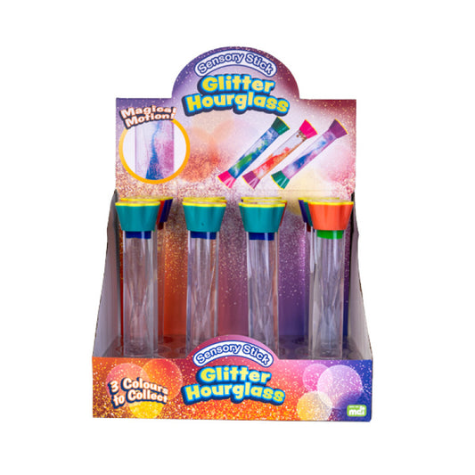 Sensory stick hourglass glitter