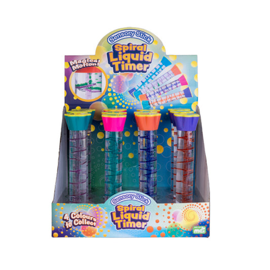 Sensory stick spiral liquid timer