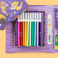 colour by numbers - mermaids and friends