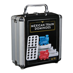 Mexican train dominoes in carry case