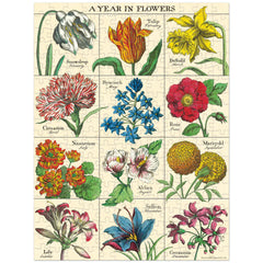Vintage mini puzzle - A year in flowers 240 pce