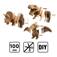 3D dinos trio cardboard puzzle