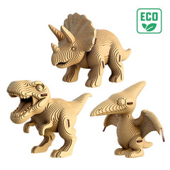 3D dinos trio cardboard puzzle