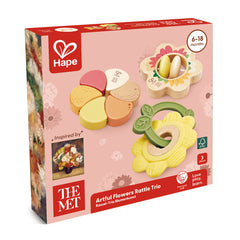 Hape - Artful flowers rattle trio
