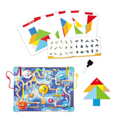 Hape - 2 in 1 space maze & tangram board