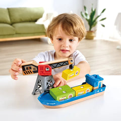 Hape - Cargo Ship & Crane