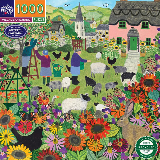 eeBoo 1000 Pc Puzzle - Village Orchard