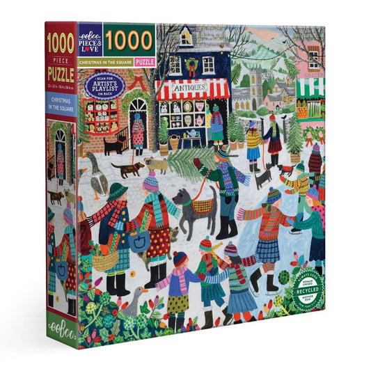 eeBoo 1000 Pc Puzzle - Christmas in the Square