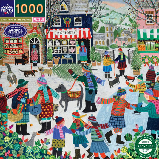 eeBoo 1000 Pc Puzzle - Christmas in the Square