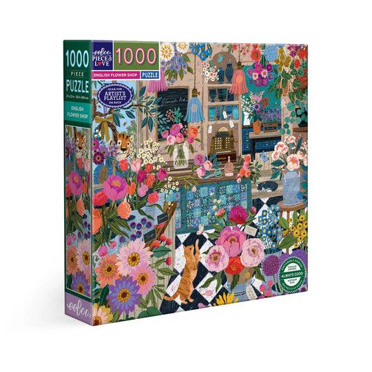 eeBoo 1000 pce puzzle - English flower shop