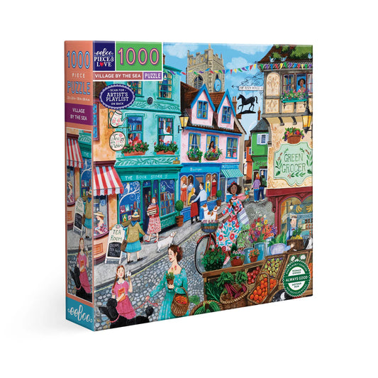 eeBoo 1000 pce puzzle - village by the sea