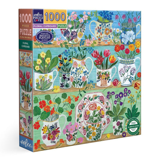 eeBoo 1000 Pc Puzzle - Floral Cupboard