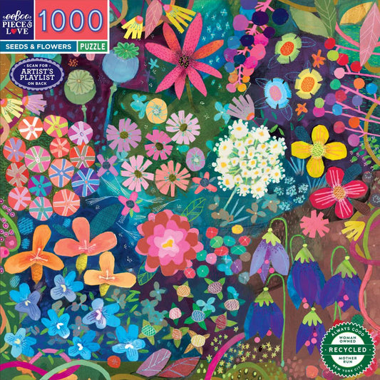 eeboo 1000 pce puzzle - seeds and flowers