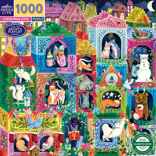 eeBoo 1000 pce puzzle - Christmas cats