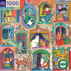 1000 piece cats in windows puzzle