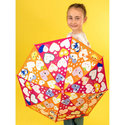 Large Colour Changing Umbrella - Hearts