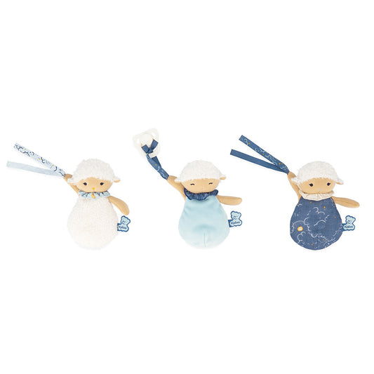 kaloo sommeil 3 sheep doudou & pacifier holders