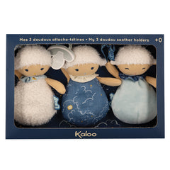 kaloo sommeil 3 sheep doudou & pacifier holders