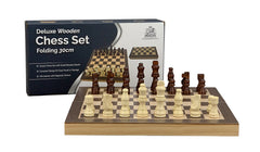 Deluxe wooden chess set - folding 30cm
