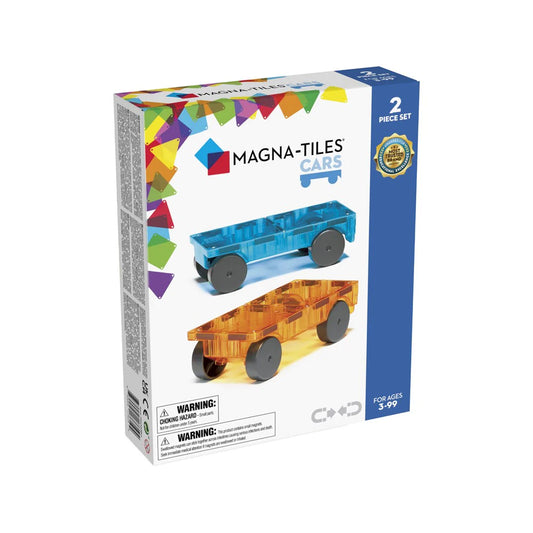 Magna-tiles car expansion set - blue and orange