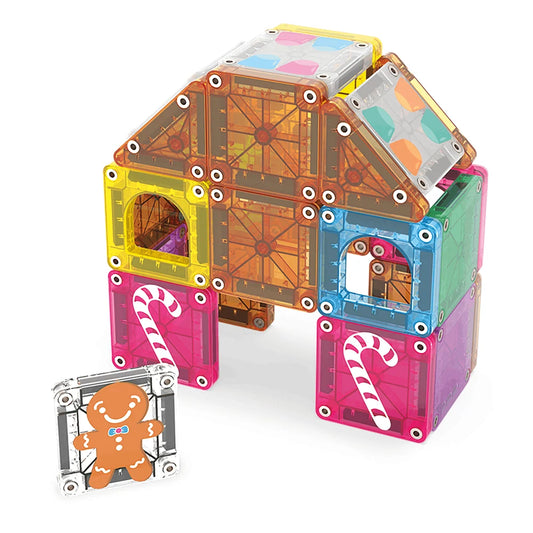 MAGNA‑TILES microMAGS Gingerbread House 24‑Piece Travel Set