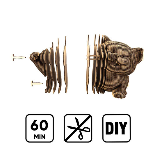 3D maneki kitten cardboard puzzle