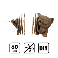 3D maneki kitten cardboard puzzle