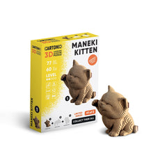 3D maneki kitten cardboard puzzle