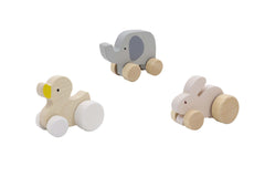 calm & breezy wooden animal car - rabbit, duck or elephant
