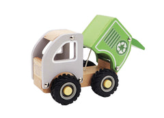 calm and breezy construction truck with rubber wheels
