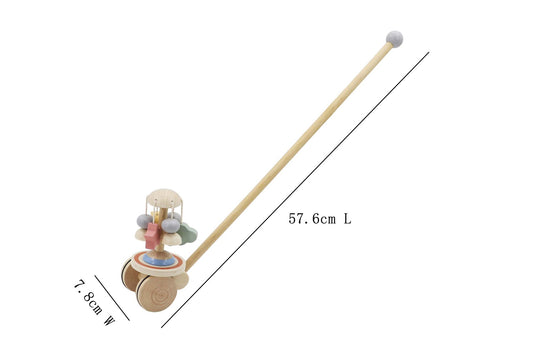 Calm and breezy push along spinning carousel