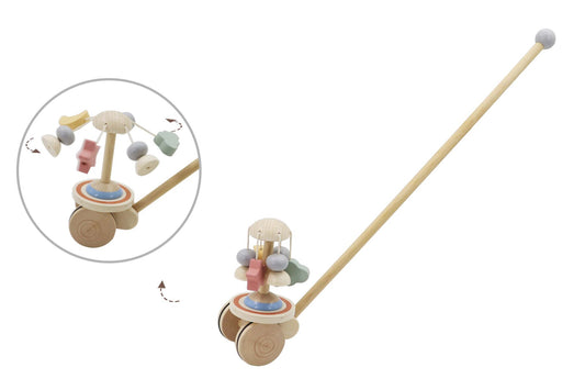 Calm and breezy push along spinning carousel